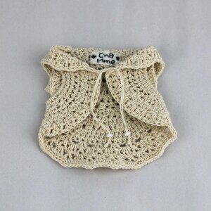 Cream Crocheted Labubu Boho Vest